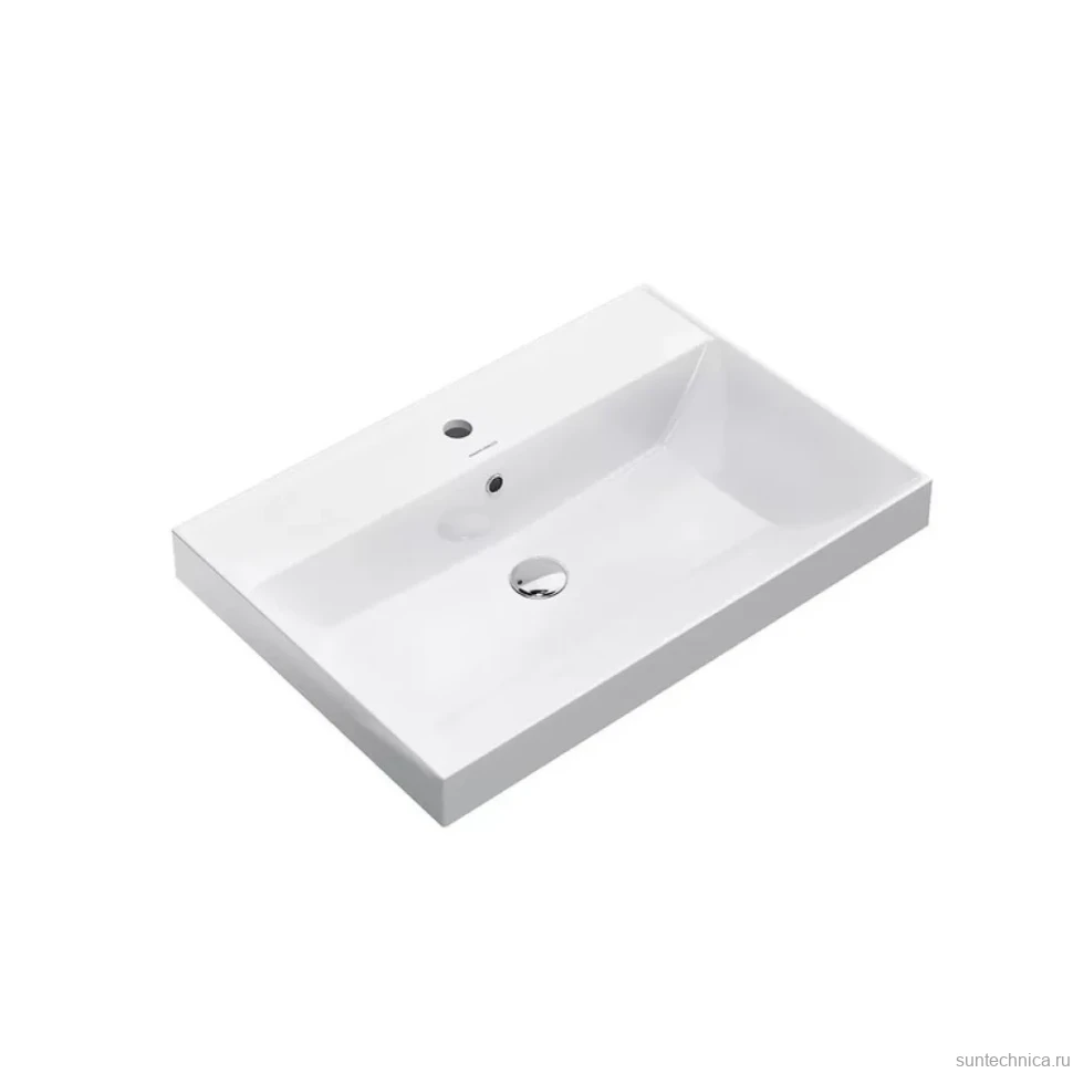 Тумба с раковиной KERAMA MARAZZI Modula 70 подвесная, белая глянцевая, раковина Cubo 70