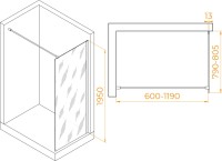 Душевая перегородка RGW Walk In WA-010G 80x195 см, профиль матовое золото, стекло прозрачное