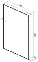 Зеркало Wellsee 7 Rays’ Spectrum 70х120 с подсветкой, черное