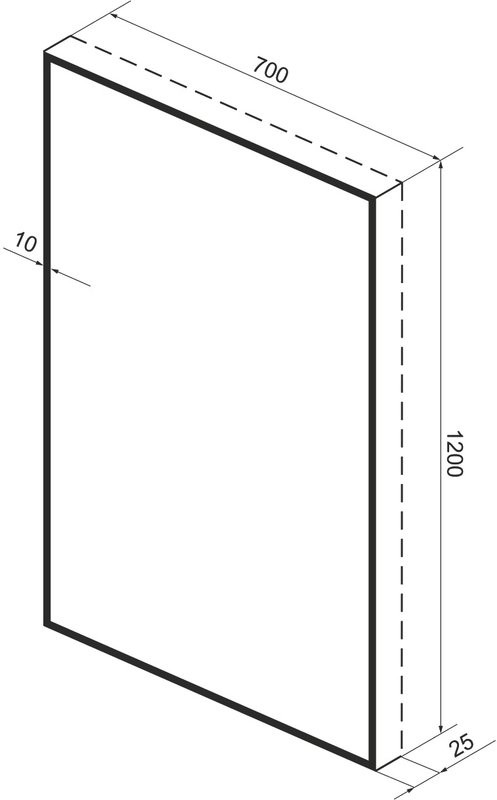 Зеркало Wellsee 7 Rays’ Spectrum 70х120 с подсветкой, черное