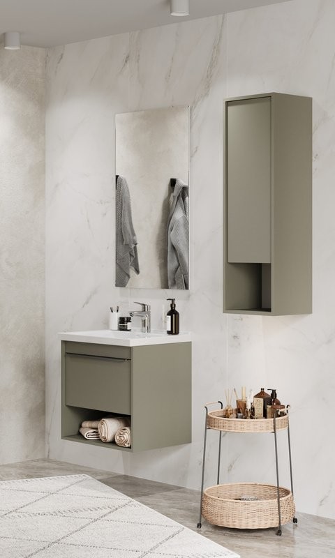 Шкаф в ванную AQUATON Хоуп 33 подвесной, хаки