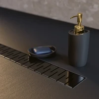 Душевой трап (лоток) MCH Chudej Medium CH350MC 35 см, решетка матовая черная, с сифоном