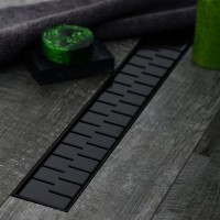 Душевой трап (лоток) MCH Chudej Medium CH350MC 35 см, решетка матовая черная, с сифоном