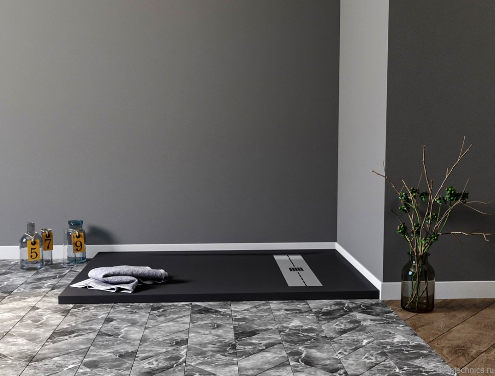 Поддон для душа Aquanet Delight NEW 011B 160x80 черный камень, с сифоном