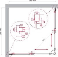 Душевой уголок BelBagno Luce A-2-100-C-Cr 100x100, профиль хром, стекло прозрачное