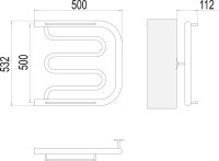 Полотенцесушитель водяной Terminus Фокстрот БШ 500x500 Полотенцесушитель водяной Terminus Фокстрот БШ 500x500