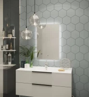 Зеркало Art&Max Messina AM-Mes-600-800-DS-F 60х80 белое, с LED-подсветкой, 6000К