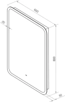 Зеркало Art&Max Messina AM-Mes-600-800-DS-F 60х80 белое, с LED-подсветкой, 6000К