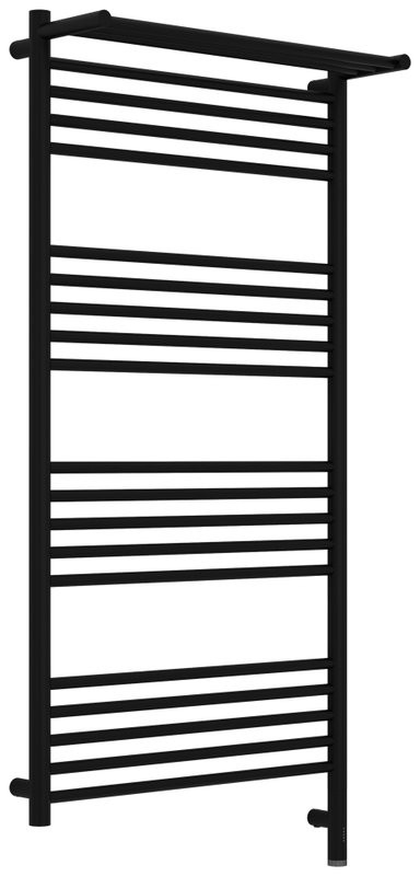 Полотенцесушитель электрический Сунержа Богема 3.1 31-6007-1260 130x65 см, подключение справа, матовый черный, лесенка, с полкой
