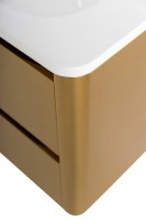 Тумба с раковиной Cezares Relax 100 подвесная, 2 ящика, брашированное золото