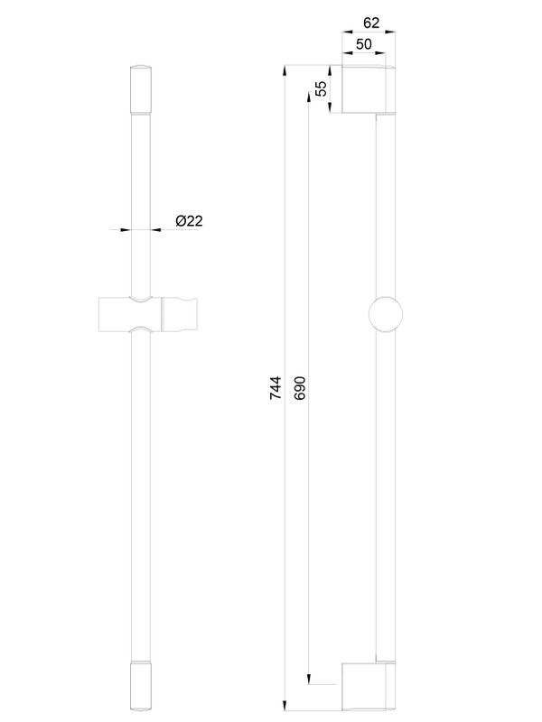 Душевая штанга Wonzon & Woghand WW-SL03-BGM темный графит