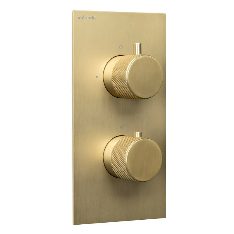 Термостатический смеситель встраиваемый Splendy Passion PA204U2T3GM С ВНУТРЕННЕЙ ЧАСТЬЮ, золото матовое