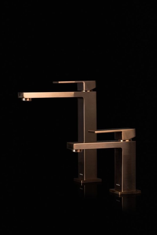 Смеситель для раковины Boheme Qubic 471-CB copper brushed