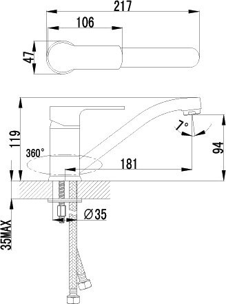 Смеситель для кухни Lemark plus Grace LM1504C
