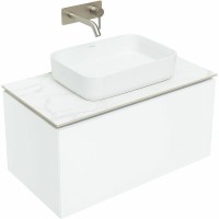 Тумба с раковиной Allen Brau Infinity 85 1+1, подвесная, белый матовый, столешница мрамор