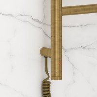 Полотенцесушитель электрический Сунержа Галант 3.1 051-6000-8040 90x45 см, подключение слева, состаренная латунь, лесенка