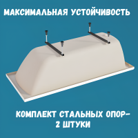 Комплект Акриловая ванна 1MarKa Modern Стандарт 1+ 120x70 см, пристенная, белая, со сливом-переливом