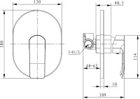 Встраиваемый смеситель для душа и ванны Kaiser Aurora 67177 С ВНУТРЕННЕЙ ЧАСТЬЮ