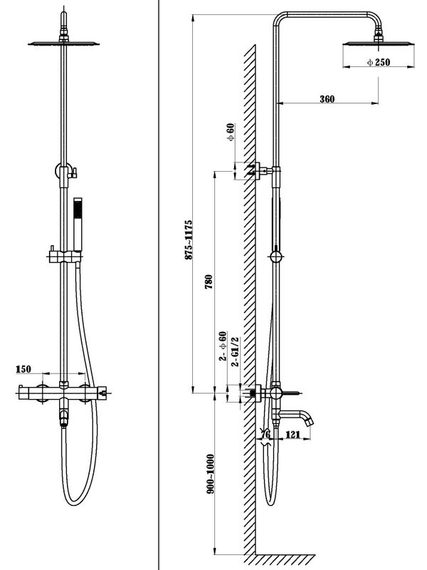 Душевая стойка Vincea Villa VSFS-1VL1MB черный