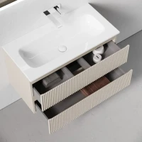 Тумба с раковиной Sancos Snob R 90 подвесная, beige soft, раковина СN7019wx