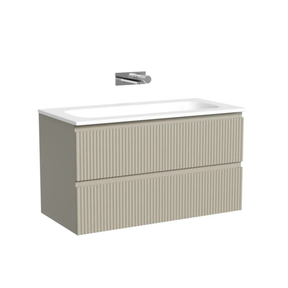 Тумба с раковиной Sancos Snob R 90 подвесная, beige soft, раковина СN7019wx