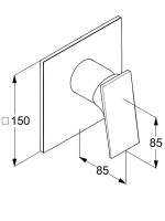 Встраиваемый смеситель для душа и ванны Kludi Decus 54755N275 оружейная сталь PVD