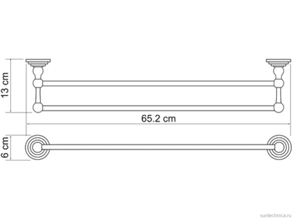 Полотенцедержатель Wasserkraft Ammer K-7040 двойной