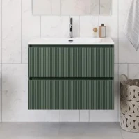 Тумба с раковиной BelBagno Uno 80 подвесная, 2 ящика, матовая еловая