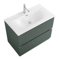 Тумба с раковиной BelBagno Uno 80 подвесная, 2 ящика, матовая еловая