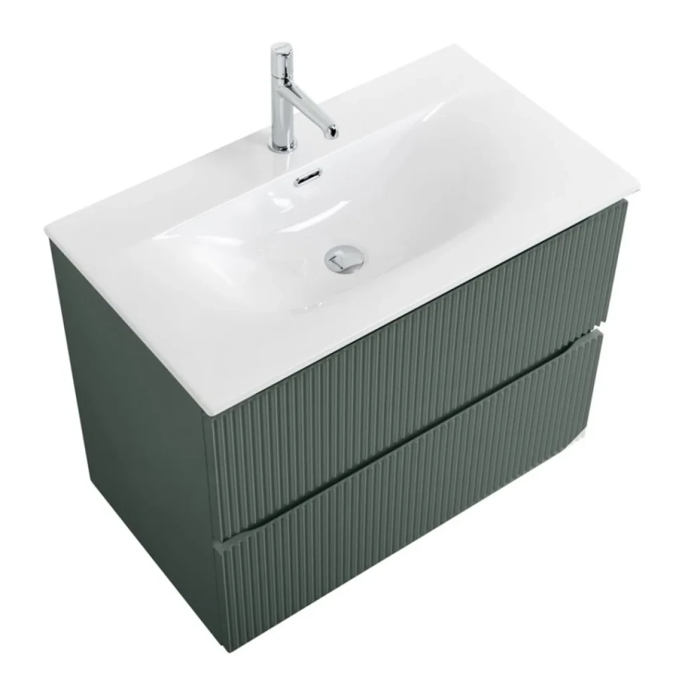 Тумба с раковиной BelBagno Uno 80 подвесная, 2 ящика, матовая еловая