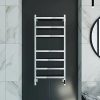 Полотенцесушитель электрический Grota Nosto 530х1200 NP EL 120x55 см, подключение справа, слева, скрытое подключение справа, глянцевый хром, лесенка