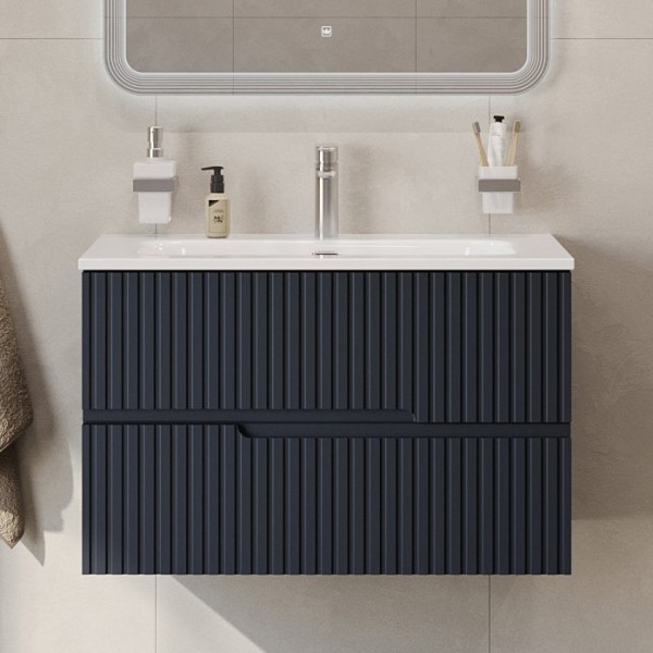 Тумба с раковиной Cezares Duet 80 grafito, раковина Cezares CZR-8073-80