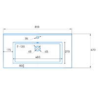 Тумба с раковиной Emmy Вега 80 напольная, белая