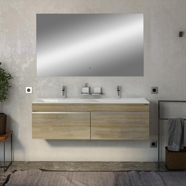 Мебель для ванной комнаты Velvex Pulsus 140 подвесная, дуб, зеркало DIWO Элиста