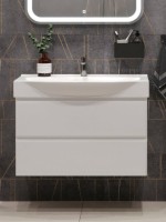 Тумба с раковиной SanStar Arista 105 подвесная, глянцевая белая, раковина Элвис 105