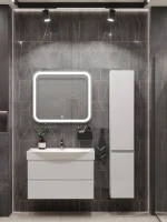 Тумба с раковиной SanStar Arista 105 подвесная, глянцевая белая, раковина Элвис 105