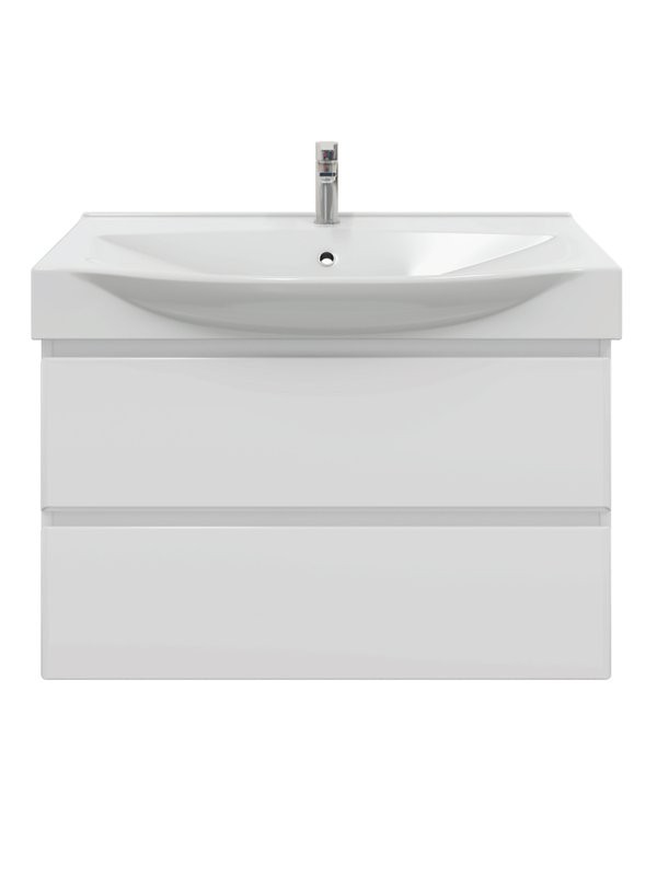 Тумба с раковиной SanStar Arista 105 подвесная, глянцевая белая, раковина Элвис 105