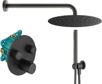 Душевой комплект Plumberia Selection PSBOX KITPSB02NO С ВНУТРЕННЕЙ ЧАСТЬЮ, черный матовый