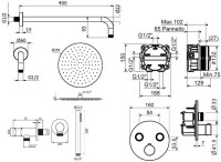 Душевой комплект Plumberia Selection PSBOX KITPSB02NO С ВНУТРЕННЕЙ ЧАСТЬЮ, черный матовый