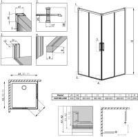 Душевой уголок Radaway Idea Black KDD 90x90