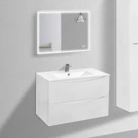Мебель для ванной комнаты Vincea Mia 80 белая глянцевая, раковина VBS-13980