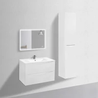 Мебель для ванной комнаты Vincea Mia 80 белая глянцевая, раковина VBS-13980