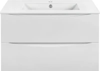 Мебель для ванной комнаты Vincea Mia 80 белая глянцевая, раковина VBS-13980