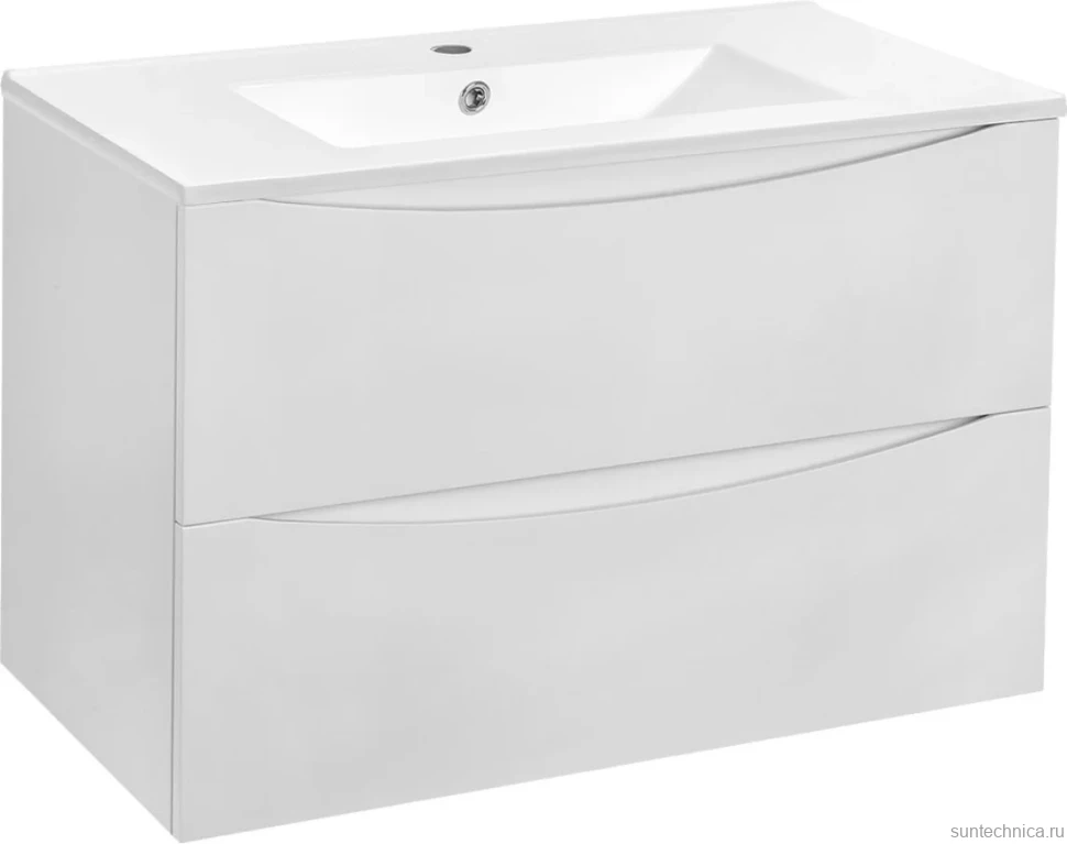 Мебель для ванной комнаты Vincea Mia 80 белая глянцевая, раковина VBS-13980