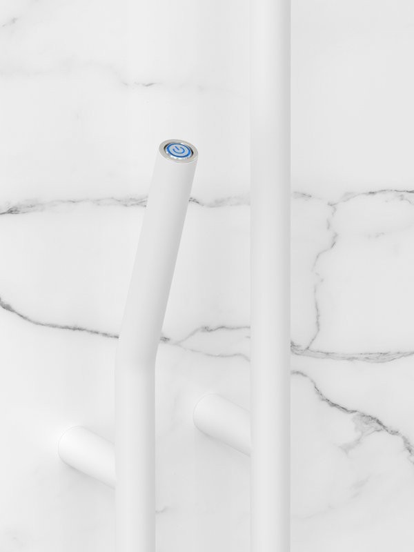 Полотенцесушитель электрический Сунержа Локон 30-0888-1612 160x10 см, подключение слева, скрытое подключение слева, матовый белый, I-образный