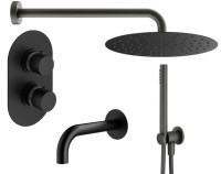 Душевой комплект Plumberia Selection Ixo KITXOT19NO260 С ВНУТРЕННЕЙ ЧАСТЬЮ, черный матовый