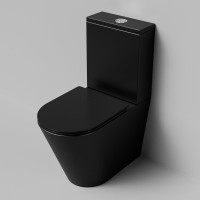 Унитаз-компакт напольный Grossman GR-4458BMSQ с микролифтом, черный матовый