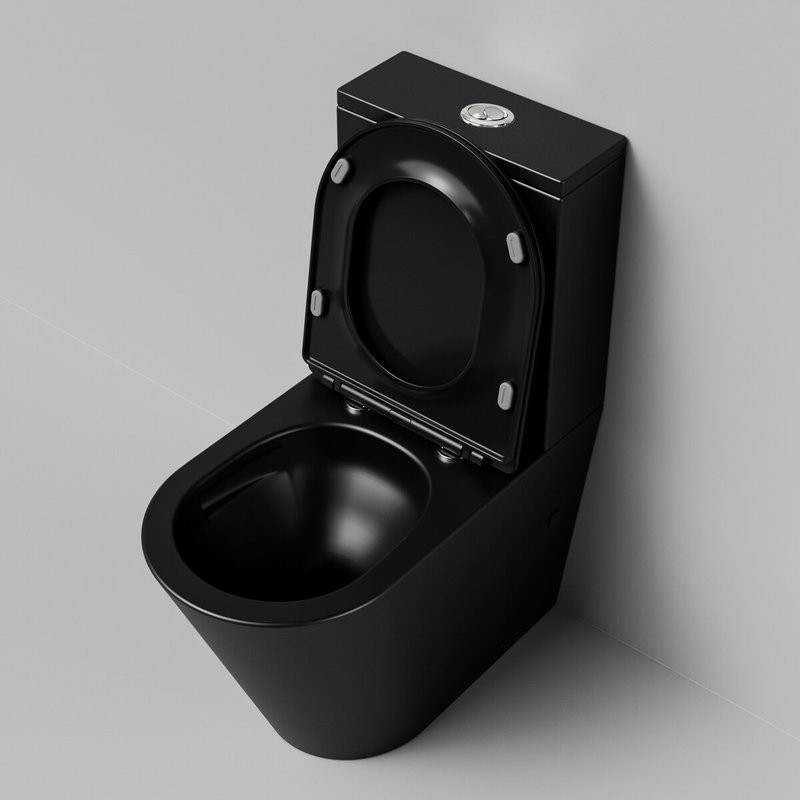 Унитаз-компакт напольный Grossman GR-4458BMSQ с микролифтом, черный матовый