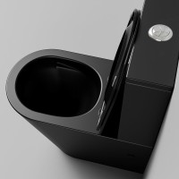 Унитаз-компакт напольный Grossman GR-4458BMSQ с микролифтом, черный матовый