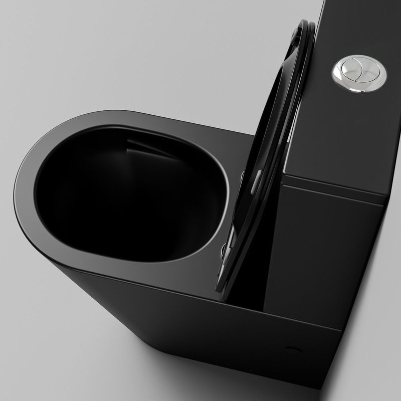 Унитаз-компакт напольный Grossman GR-4458BMSQ с микролифтом, черный матовый